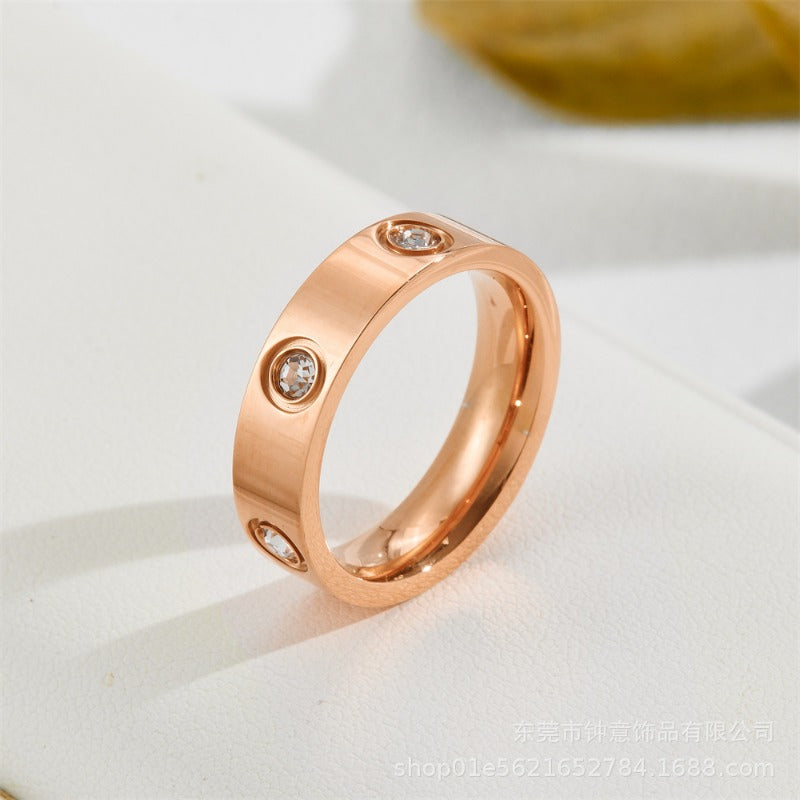 Wholesale Titanium Steel Fashion Personality Trend Niche Design Exquisite Decoration Couple Rings