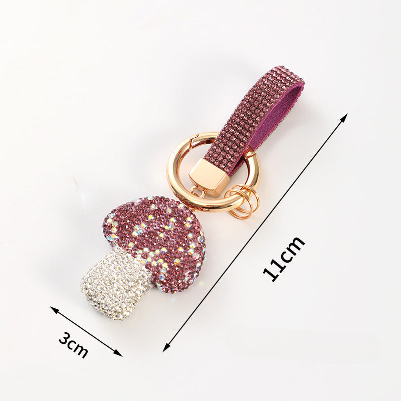 Llavero de diamantes de champiñones de aleación de zinc de 10pcs