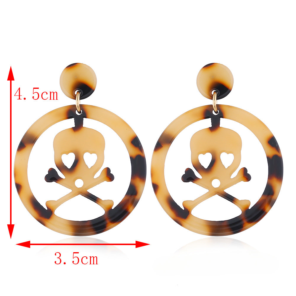 Wholesale Halloween Skull Acetate Earrings