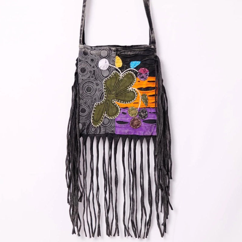 Wholesale Hippie Wasteland Style Bohemian Ethnic Style Niche Tassel Crossbody Shoulder Bag