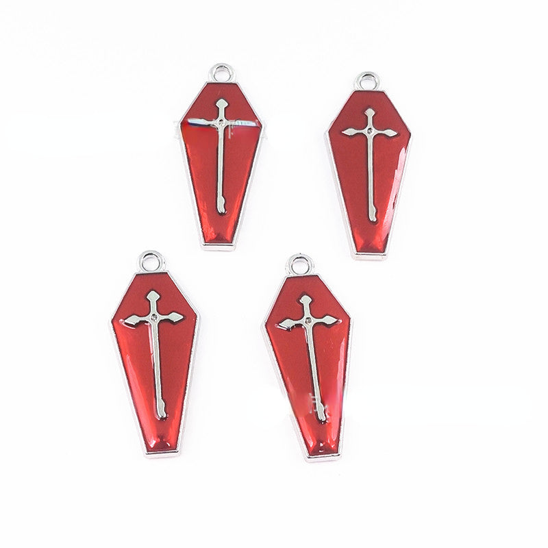 Wholesale 30PCS New Gothic Coffin DIY Zinc Alloy Pendant