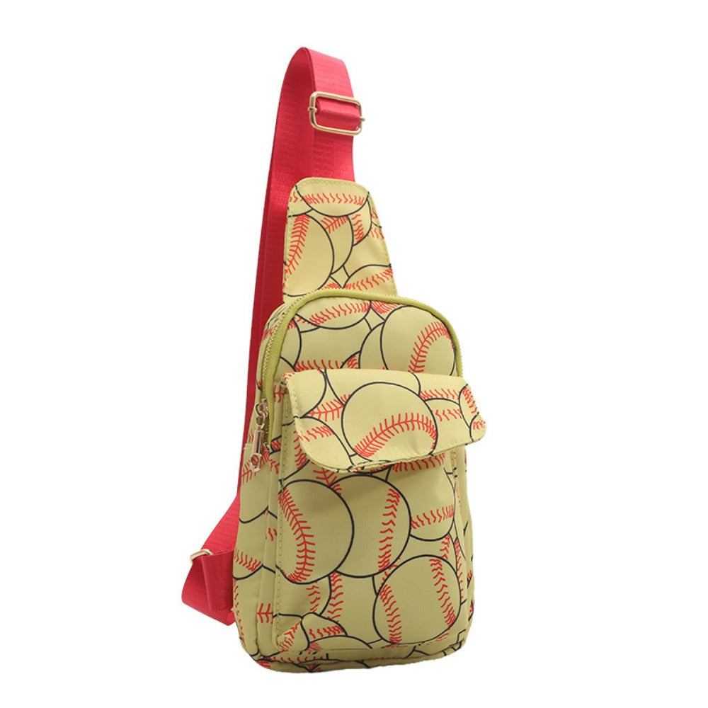 Wholesale Western Style Nylon Fabric Crossbody Baseball Small Chest Bag