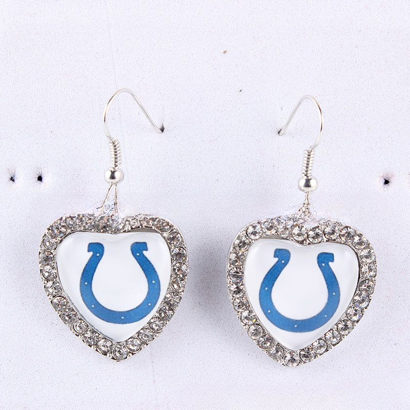 Wholesale Peach Dot Diamond Logo Earrings