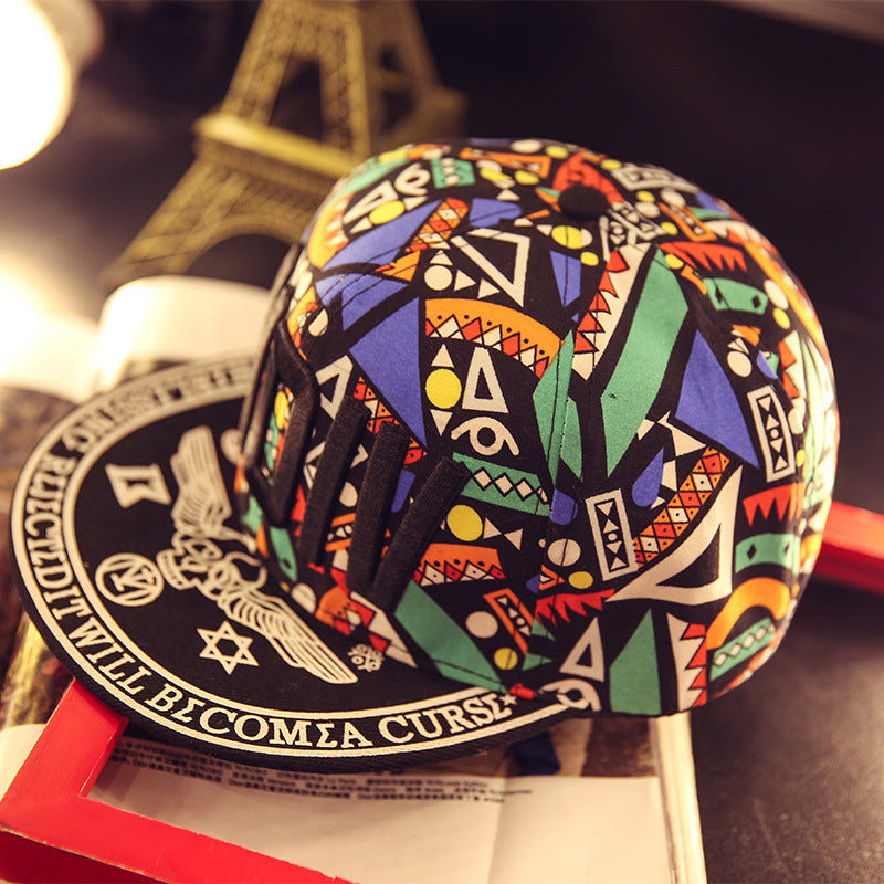 Wholesale Cotton MDIV Letter Embroidered Contrasting Flat Brim Hat