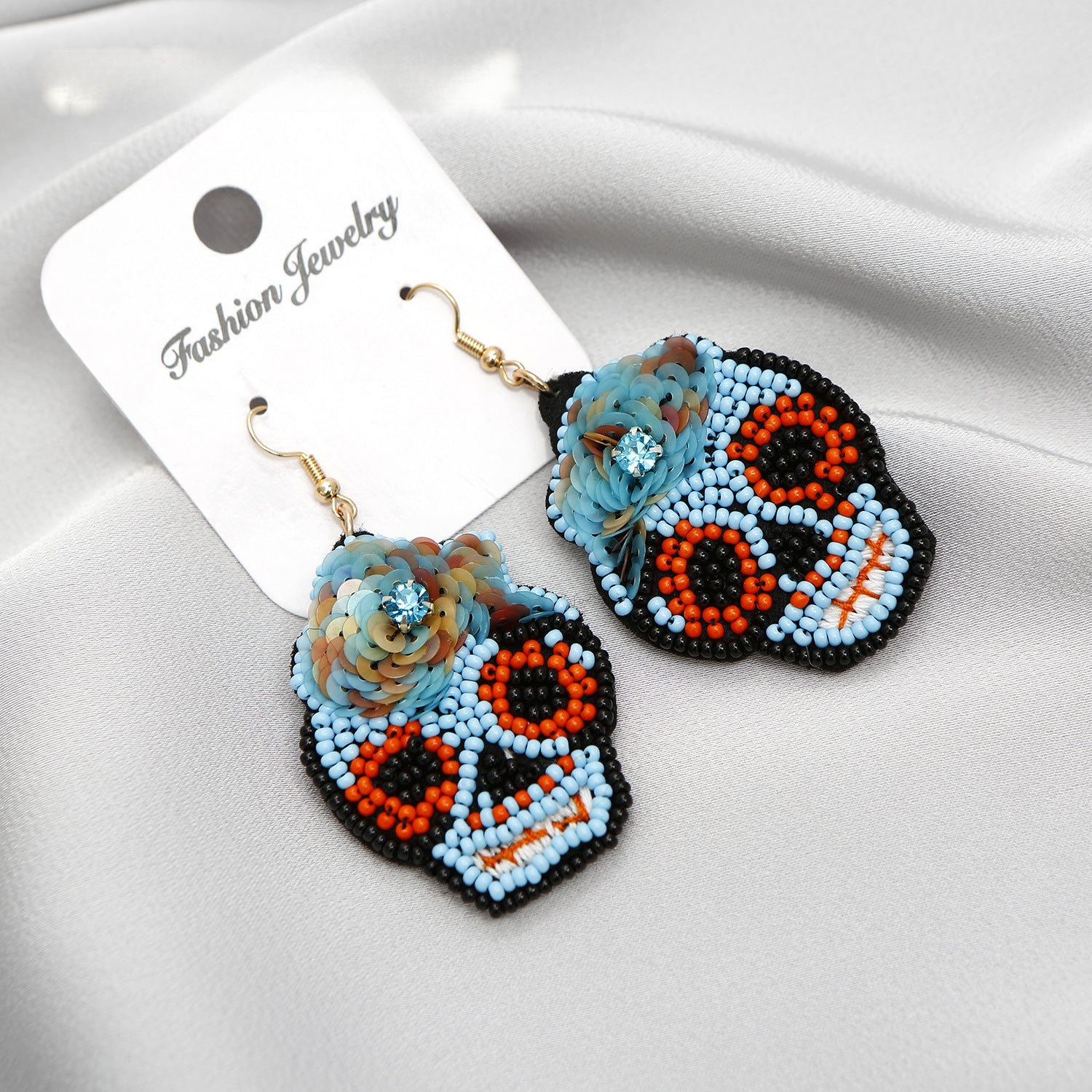 Wholesale Woven DIY Skull Head Ceramic Earrings