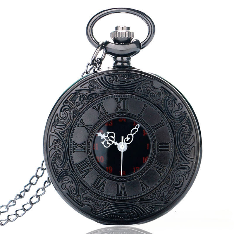 Wholesale Roman Numeral Double Display Men's Alloy Retro Necklace Pocket Watch
