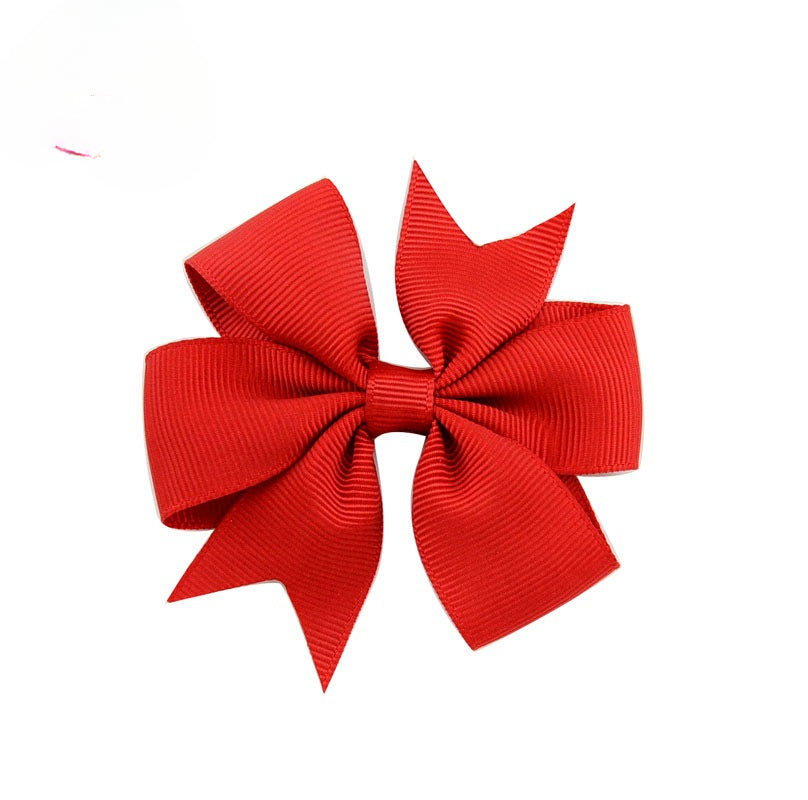Wholesale 10pcs Handmade Baby Dovetail V Ribbed Ribbon Bow Hairpin