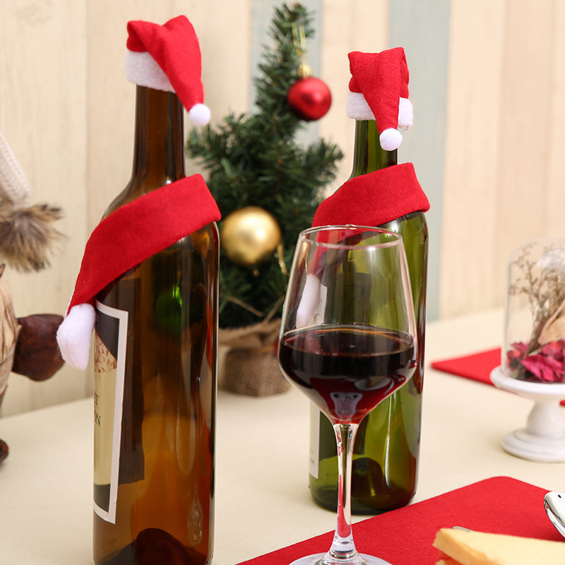 Wholesale Christmas Non-woven Scarves, Hats, Wine Bottle Decorations