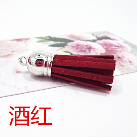 Wholesale 10pcs/pack Velvet Tassel Bag Charm DIY Accessories Keychain