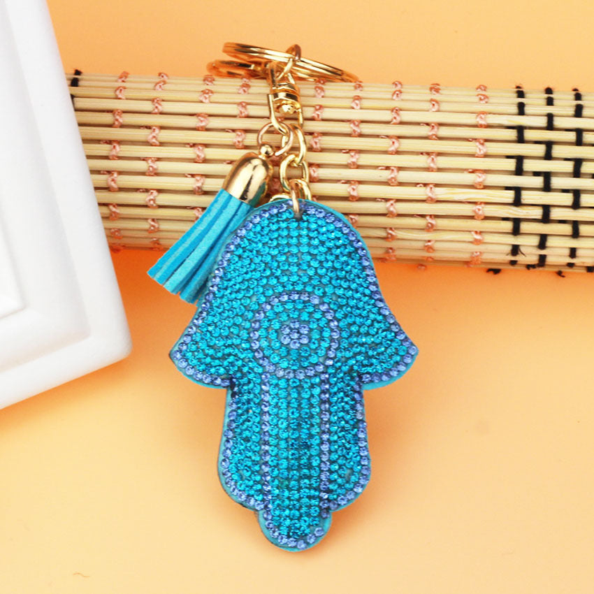 Wholesale Fatima's Hand Hot Diamond Keychain