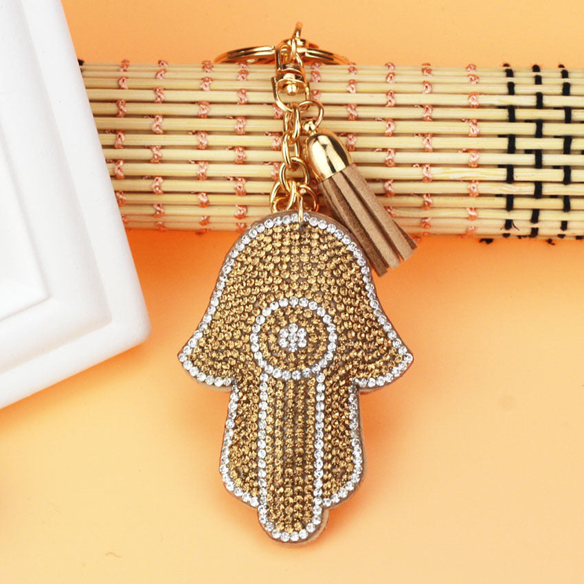Wholesale Fatima's Hand Hot Diamond Keychain