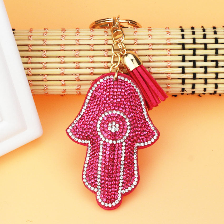 Wholesale Fatima's Hand Hot Diamond Keychain