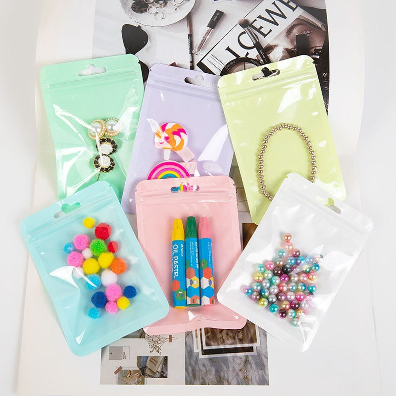 Wholesale 50pcs Color Thickened Transparent Plastic Sealing Storage Bag