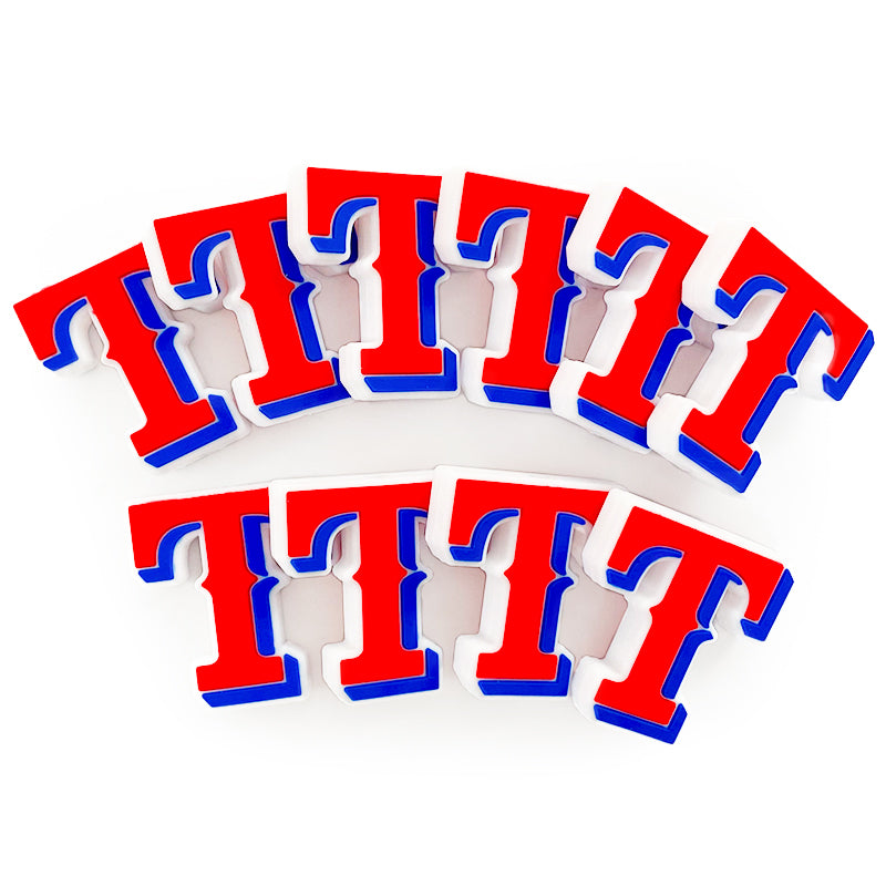 Wholesale 10PCS Red T-shaped Silicone Focal beads