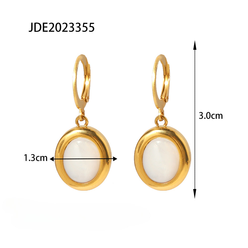 Wholesale Oval Opal Pendant Titanium Steel Bracelet