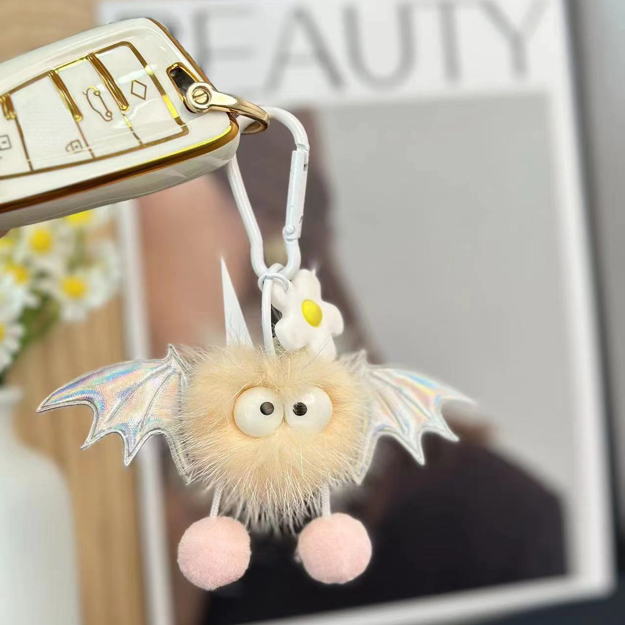 Wholesale Halloween Fur Ball Imp Key Ring