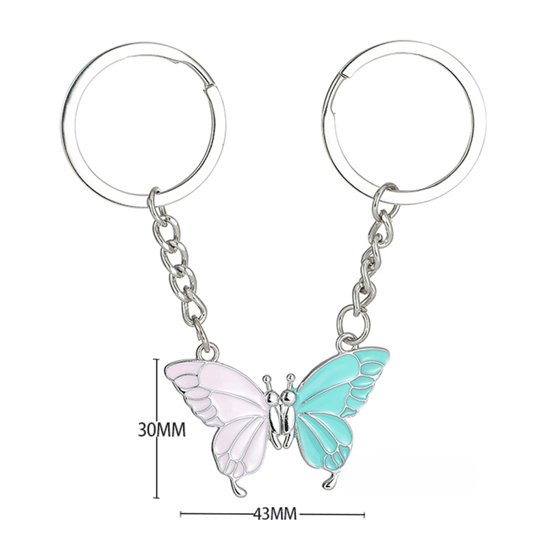 Llavero de metal magnético de mariposa de mariposa por mayor