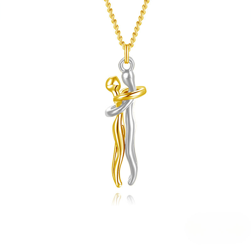 Wholesale Couple Hugging Necklace Clavicle Chain
