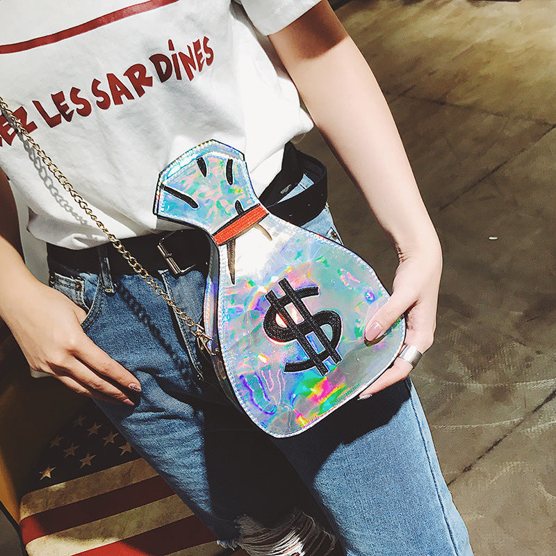 Bolsa de dinero de dinero al por mayor láser bolsa cruzada