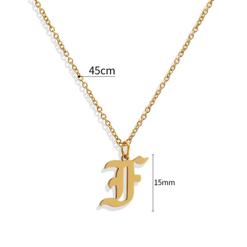 Wholesale Capital Letter Pendant Clavicle Chain Necklace