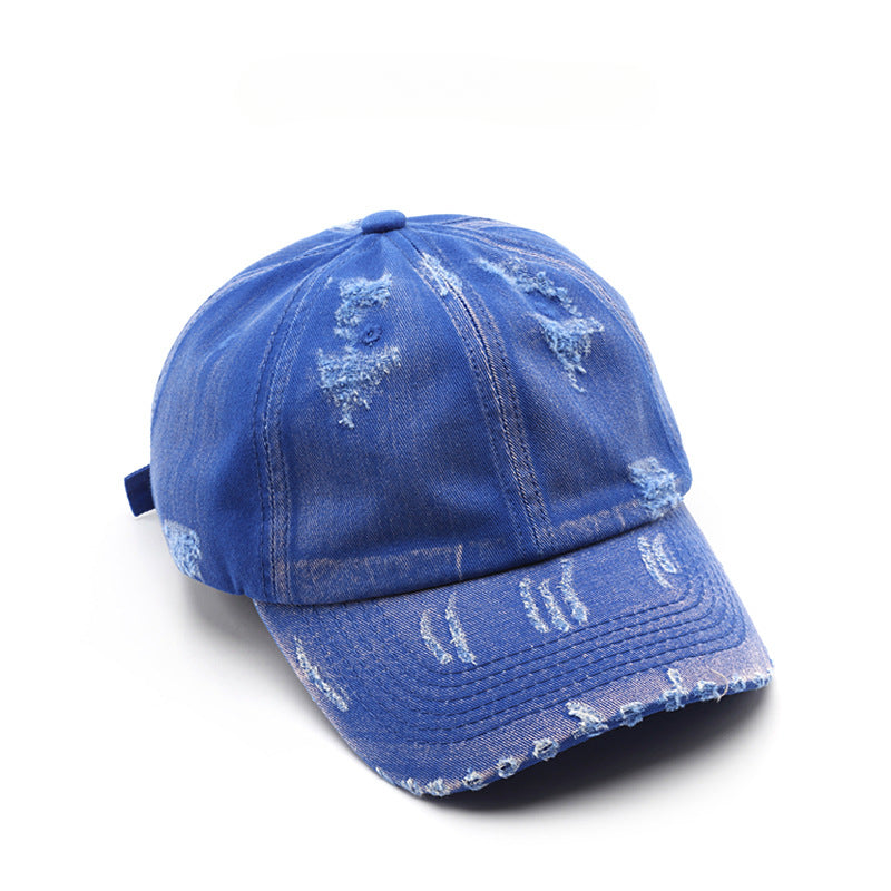 Wholesale Cotton Solid Color Ripped Washed Baseball Cap