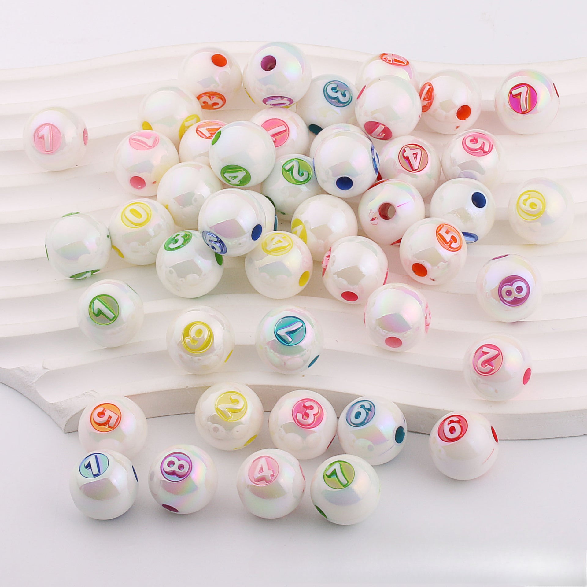 Wholesale 50pcs Mapei Color Digital UV Plating Color Straight Hole DIY Beads