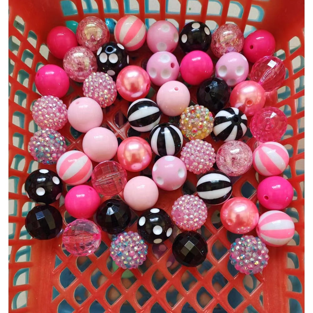 Wholesale 20MM Acrylic Pink Series Mixed Color Beads Combination