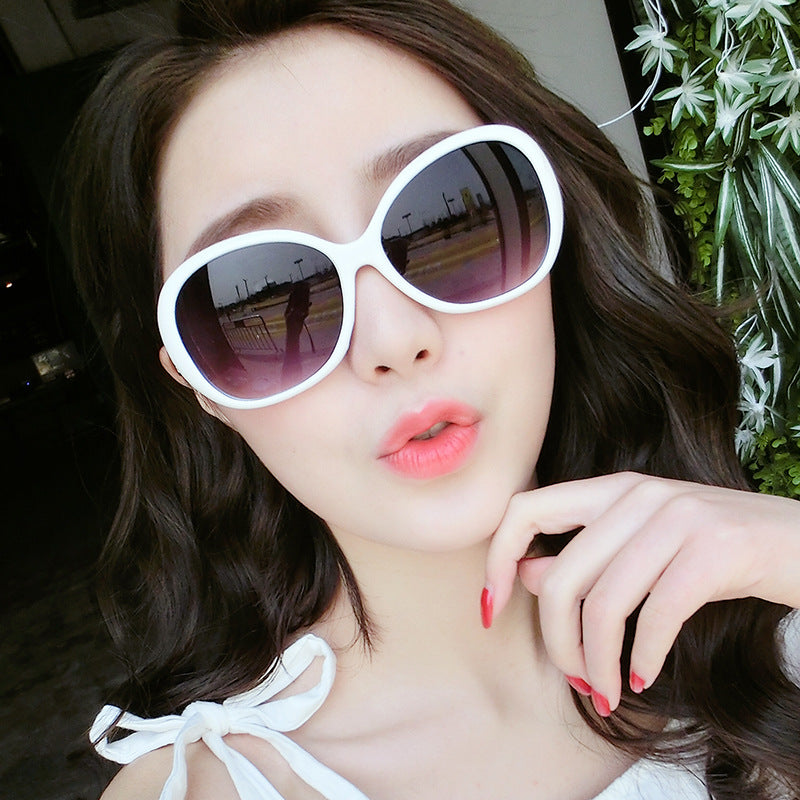 Wholesale Women's Retro Jade Crystal Gradient Toad Mirror Sunglasses