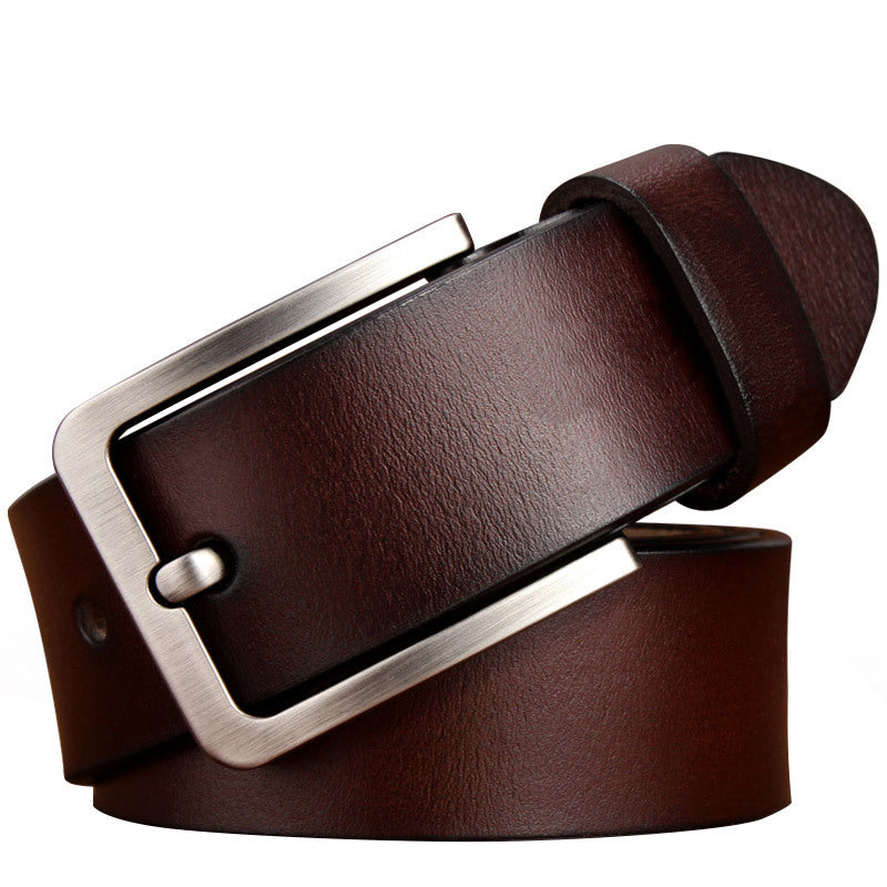Wholesale Men' s Genuine Leather Belt  Retro Pin Buckle Waist Belt