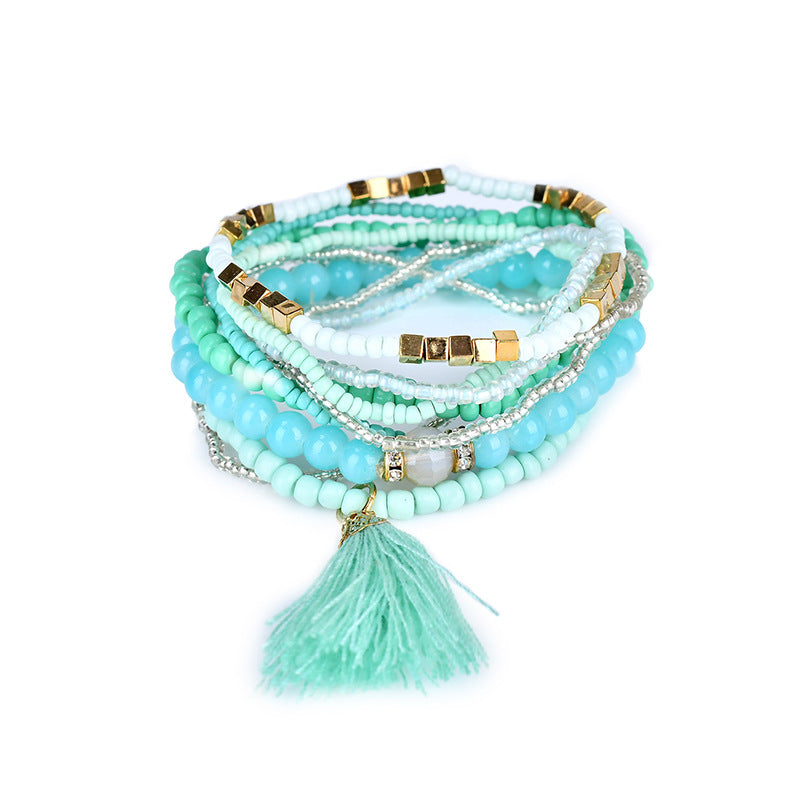 Wholesale Vintage Bohemian Multi-layered Ocean Style Braided Bracelet
