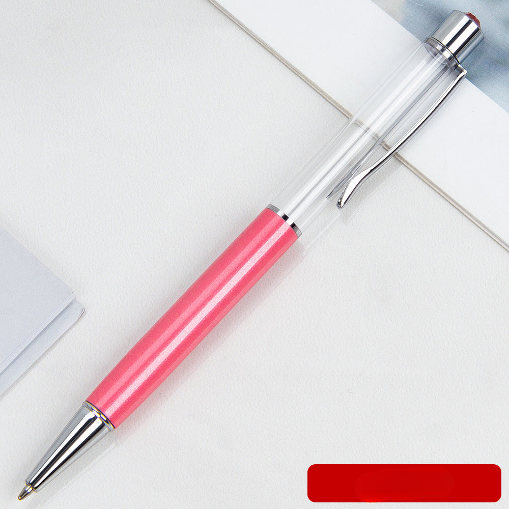Wholesale Crystal Float Sequins Oiled Metal Colored Diamond Empty Tube DIY Pen