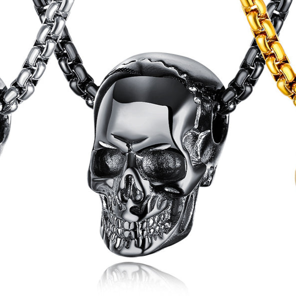 Wholesale Fashion Skull Vintage Titanium Steel Necklace