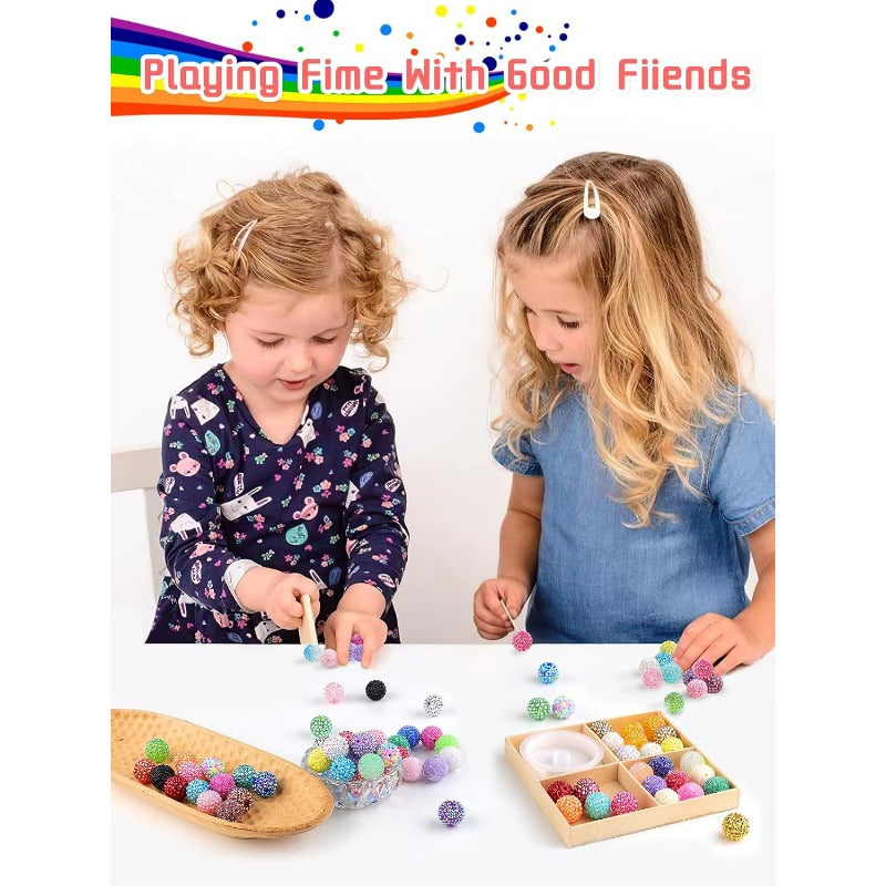 Wholesale Kalolary 50PCS Pave Disco Ball Beads, 20mm Resin Rhinestone Loose Beads Round Crystal Sparkly Beads Sparkly Bubblegum Beads Chunky Round Beads for Jewelry Making DIY Craft Supplies (Multicolor)