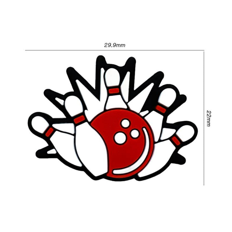 Wholesale 10PCS Bowling Pattern Cartoon Silicone Beads