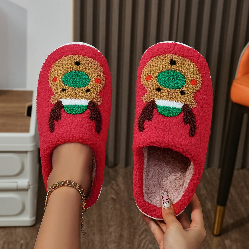 Wholesale Christmas Series Home Interior Soft Bottom Silent Warm Autumn/Winter Slippers