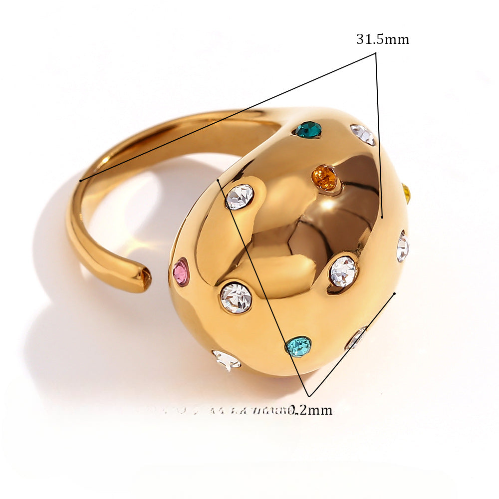 Wholesale Stainless Steel Droplet Shaped Open Ring