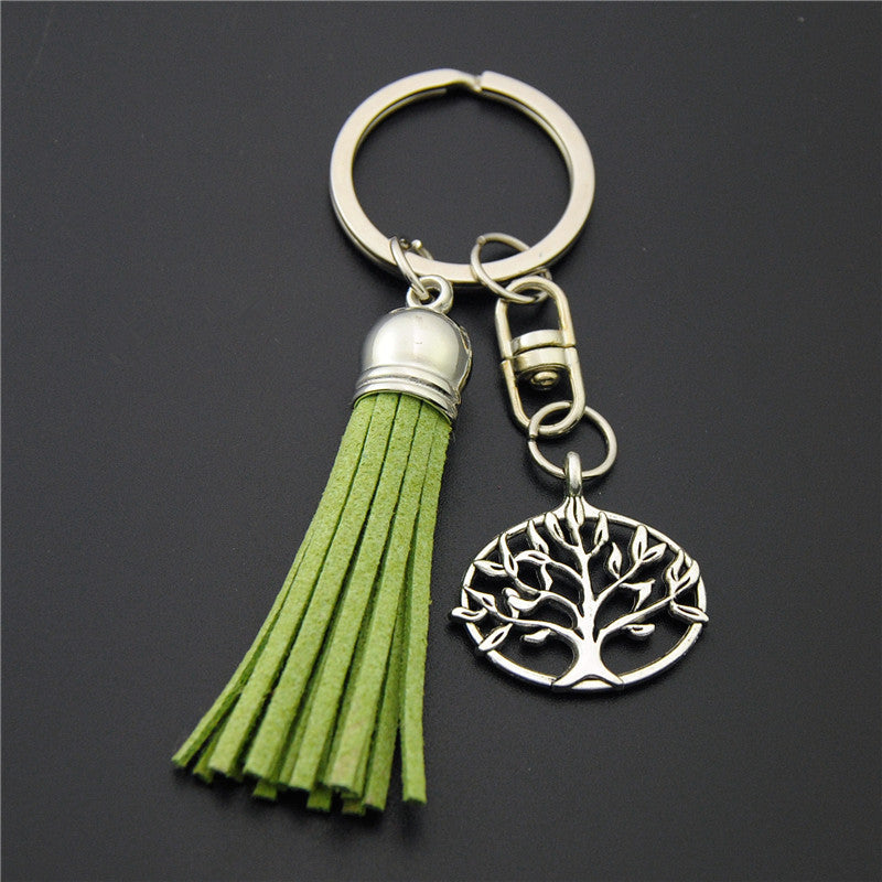Wholesale Zinc Alloy Color Tassel Ancient Silver Alien Fish Hook Keychain