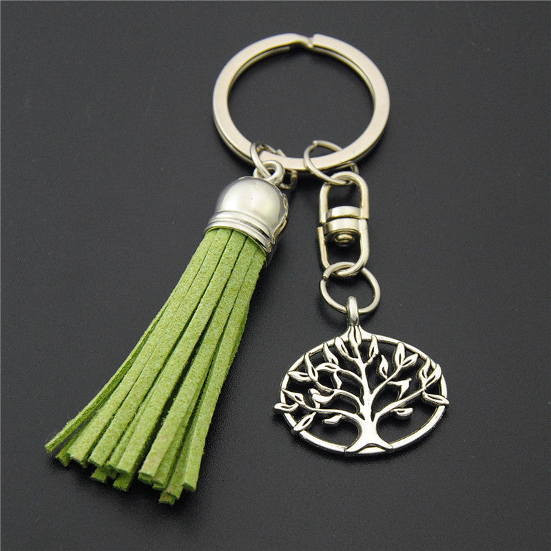 Wholesale Zinc Alloy Color Tassel Ancient Silver Alien Fish Hook Keychain