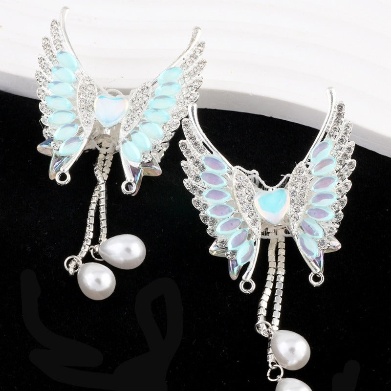 Wholesale 2pcs Heavy Industries Pearl Tassel Butterfly Diamond Ball Can Thread Straight Hole Beads DIY Beads