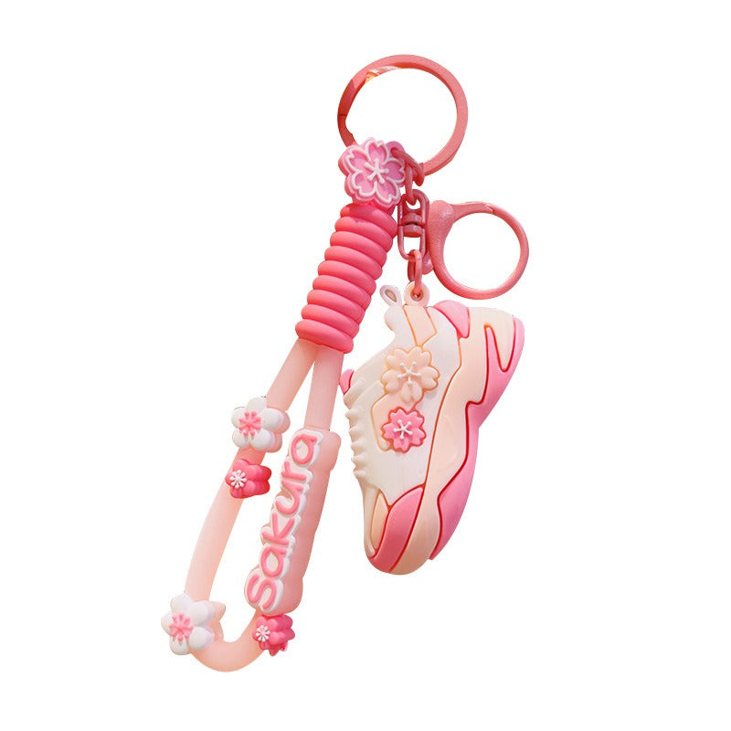 Wholesale Sneakers Cherry Blossom PVC Keychain