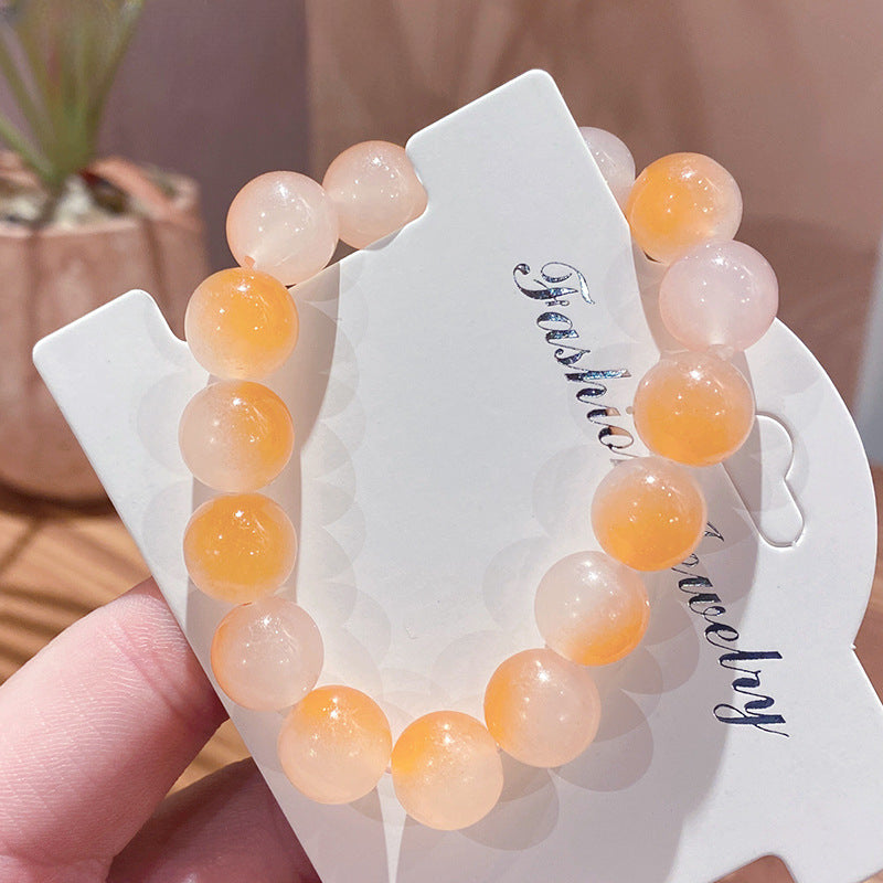 Wholesale Gradient Student Send Girlfriend Glazed Glass Bracelet