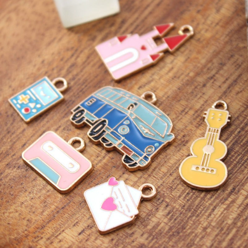 Wholesale 10pcs Nostalgic Envelope Violin Diy Alloy Oil Drop Pendant