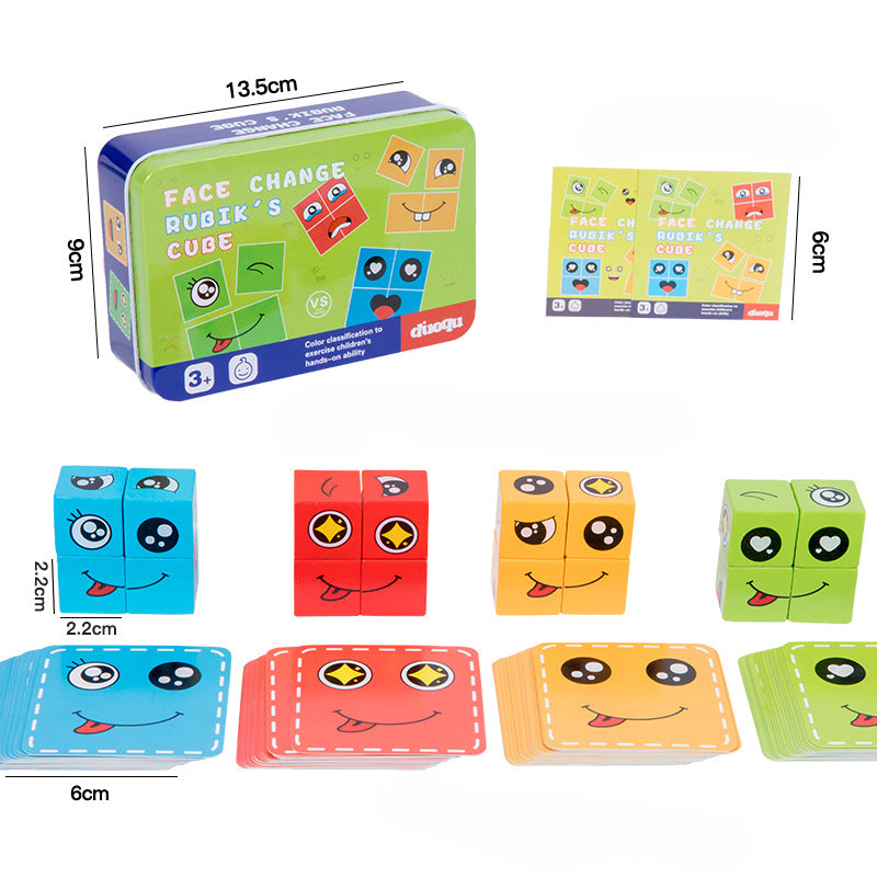 Wholesale Face Changing Rubik's Cube Expression Building Blocks for Children's Early Education Puzzle