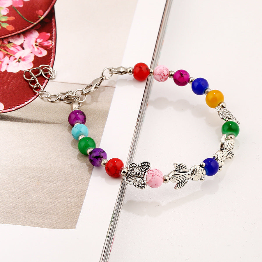 Wholesale Colored Beads Alloy Bracelets