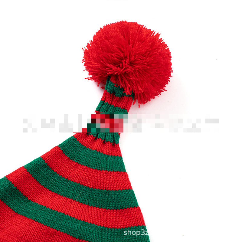 Wholesale Autumn and Winter Christmas Halloween Bell Parent-kid Knitted Striped Beanie
