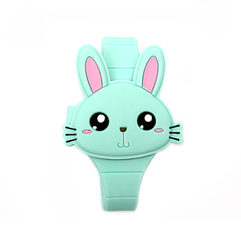 Wholesale led screen silicone flip cover rabbit watch