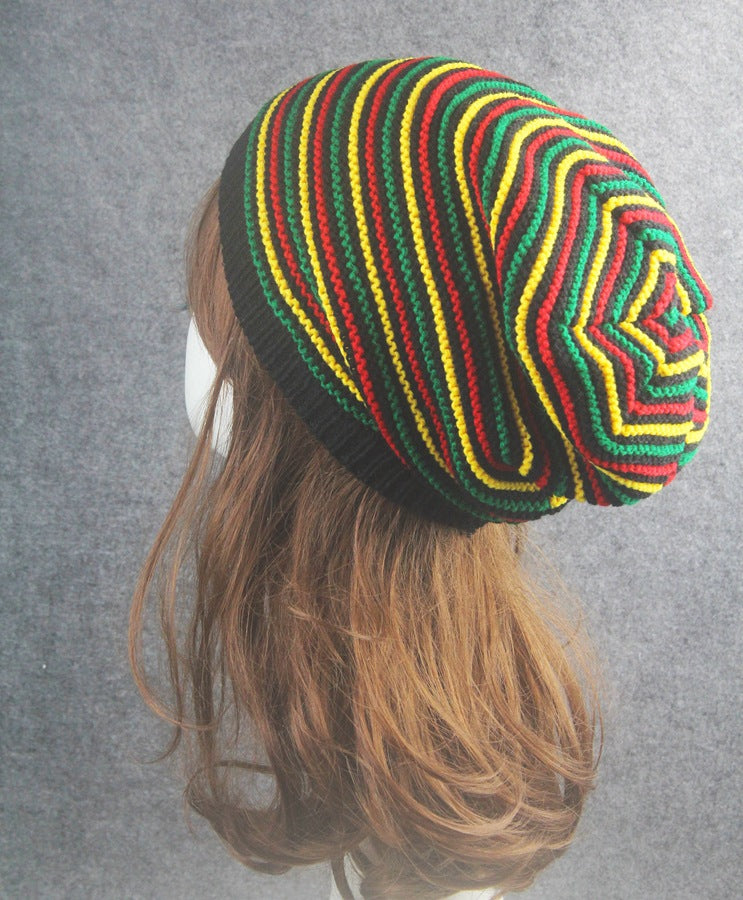 Wholesale Rainbow Jamaican Stripe Flag Beanie Hat