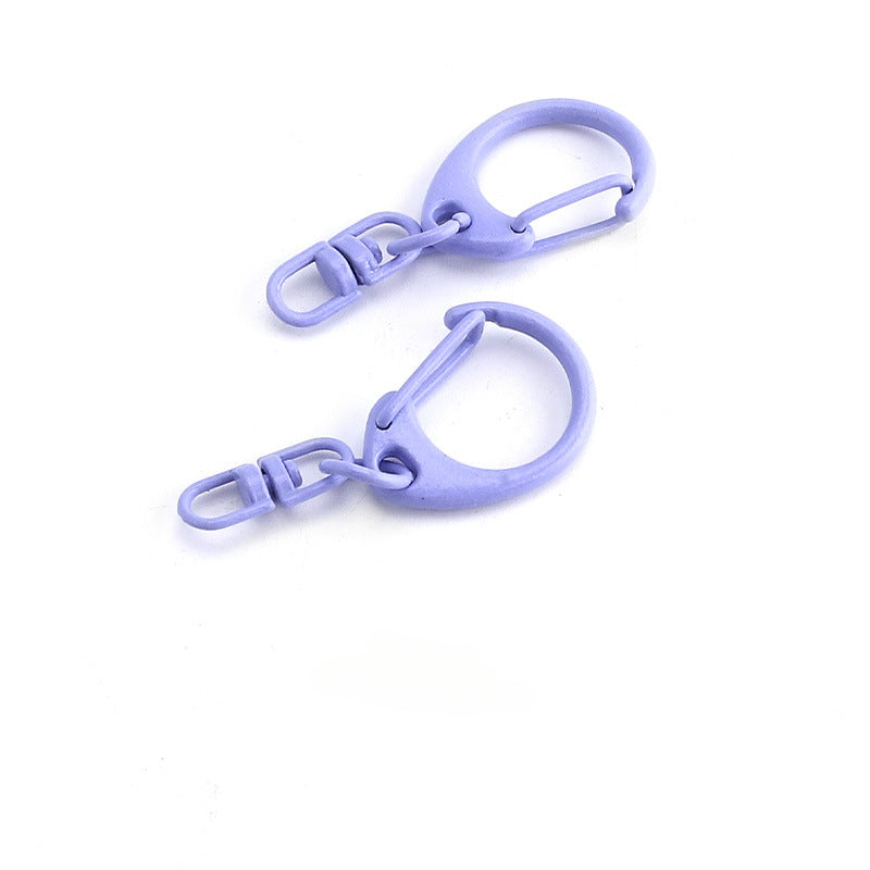 Wholesale of 10pcs Baking Paint Candy Color Metal Small C Buckle DIY Keychain Alloy Accessories