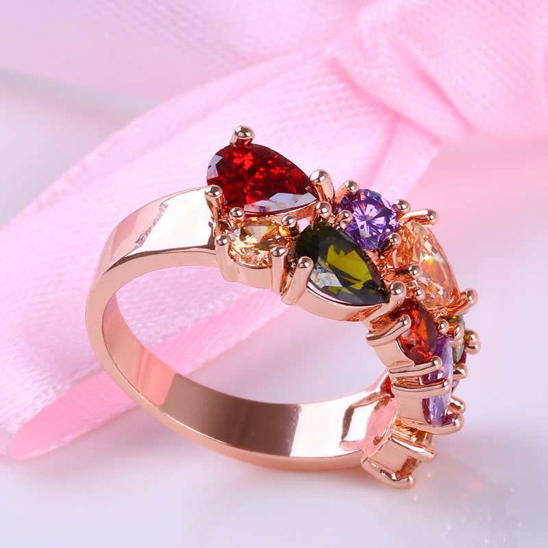 Wholesale Colored Crystal Zircon Ring