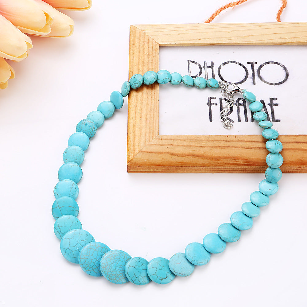 Wholesale Turquoise Cropped Beaded Necklaces